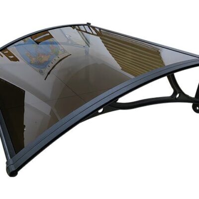 Copertină PRO 100×100 cm din aluminiu și plexiglas – Negru/Bronz – Negru/Bronz