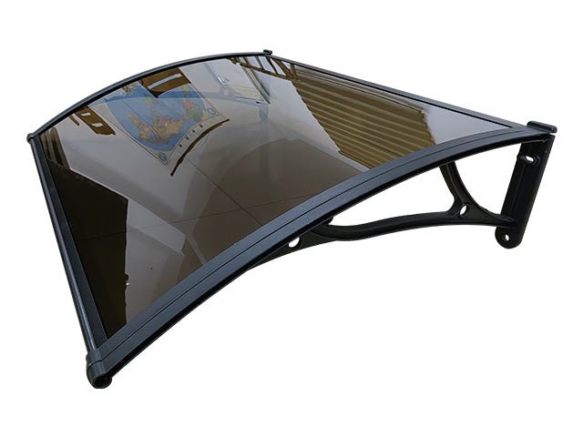 Copertină PRO 100×100 cm din aluminiu și plexiglas – Negru/Bronz – Negru/Bronz