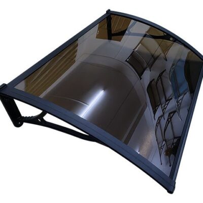 Copertină PRO 120×80 cm din aluminiu și plexiglas – Negru/Bronz – Negru/Bronz