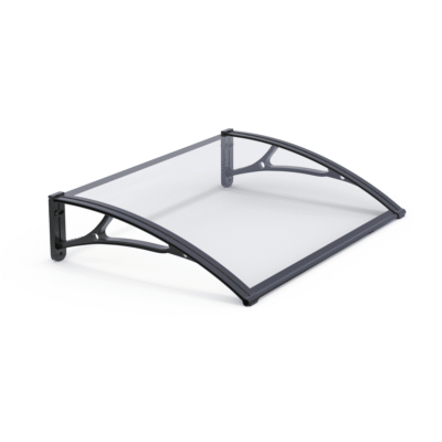 Copertină PRO 150×100 cm din aluminiu și plexiglas – Negru/Transparent – Negru/Transparent