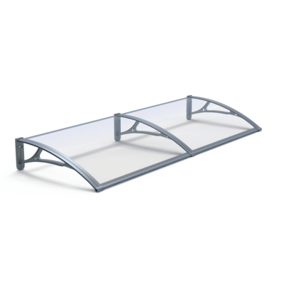Copertină PRO 150×120 cm din aluminiu și plexiglas – Gri/Transparent – Gri/Transparent