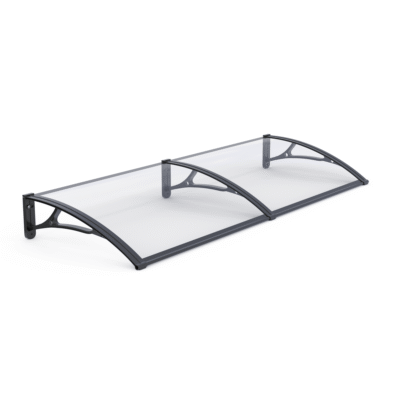 Copertină PRO 200×80 cm din aluminiu și plexiglas – Negru/Transparent – Negru/Transparent