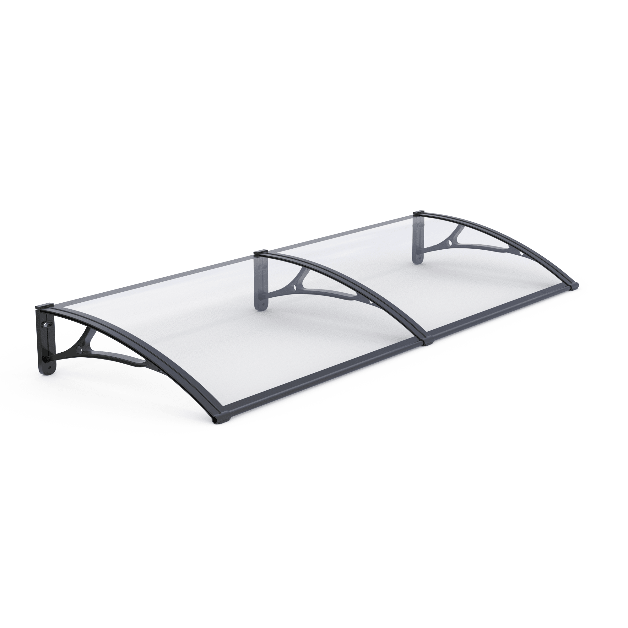 Copertină PRO 200×80 cm din aluminiu și plexiglas – Negru/Transparent – Negru/Transparent