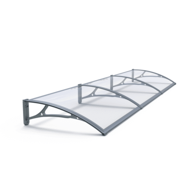 Copertină PRO 240×150 cm din aluminiu și plexiglas – Gri/Transparent – Gri/Transparent
