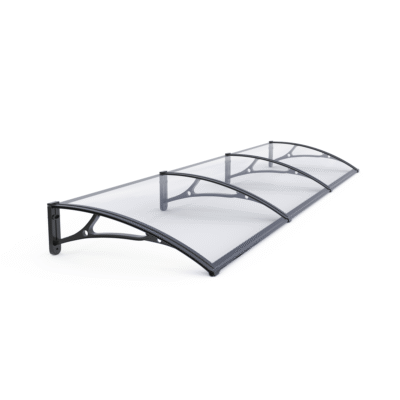 Copertină PRO 360×100 cm din aluminiu și plexiglas – Negru/Transparent – Negru/Transparent