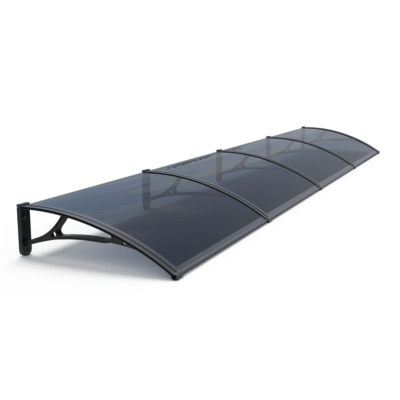 Copertină PRO 400×100 cm din aluminiu și plexiglas – Negru/Antracit – Negru/Antracit