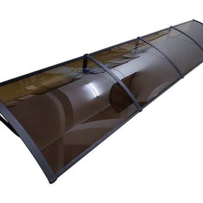 Copertină PRO 400×80 cm din aluminiu și plexiglas – Negru/Bronz – Negru/Bronz