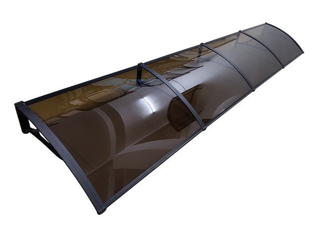 Copertină PRO 400×80 cm din aluminiu și plexiglas – Negru/Bronz – Negru/Bronz