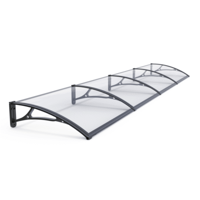 Copertină PRO 400×80 cm din aluminiu și plexiglas – Negru/Transparent – Negru/Transparent