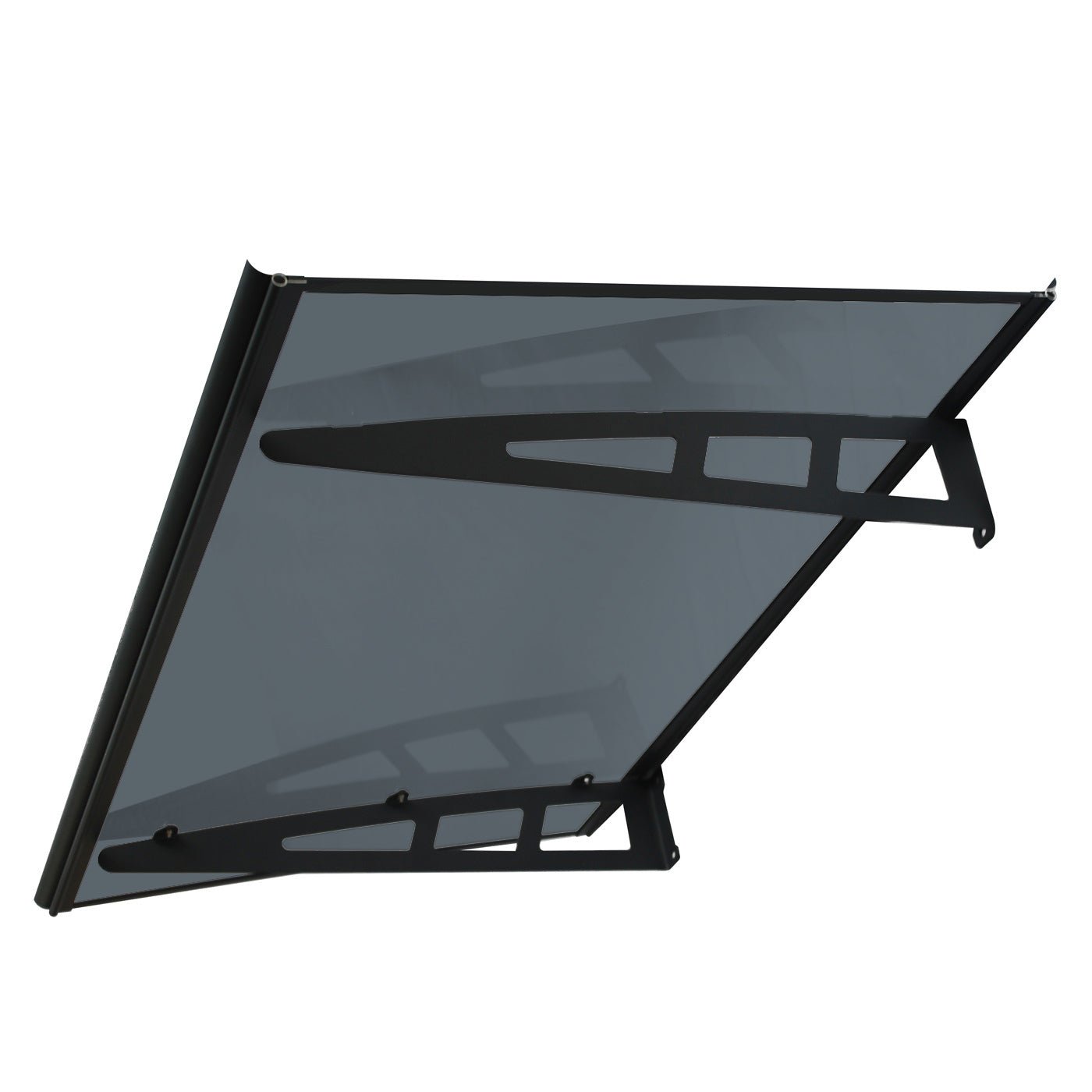 Copertină VIVIEN PRO 150×80 cm din aluminiu și plexiglas – Negru/Antracit – Negru/Antracit