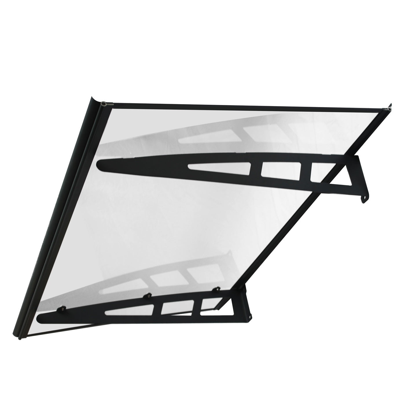 Copertină VIVIEN PRO 120×100 cm din aluminiu și plexiglas – Negru/Transparent – Negru/Transparent