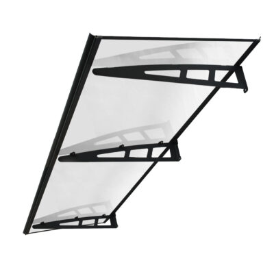 Copertină VIVIEN PRO 200×80 cm din aluminiu și plexiglas – Negru/Transparent – Negru/Transparent