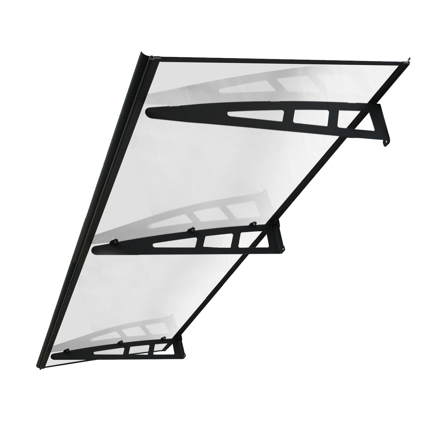 Copertină VIVIEN PRO 200×80 cm din aluminiu și plexiglas – Negru/Transparent – Negru/Transparent