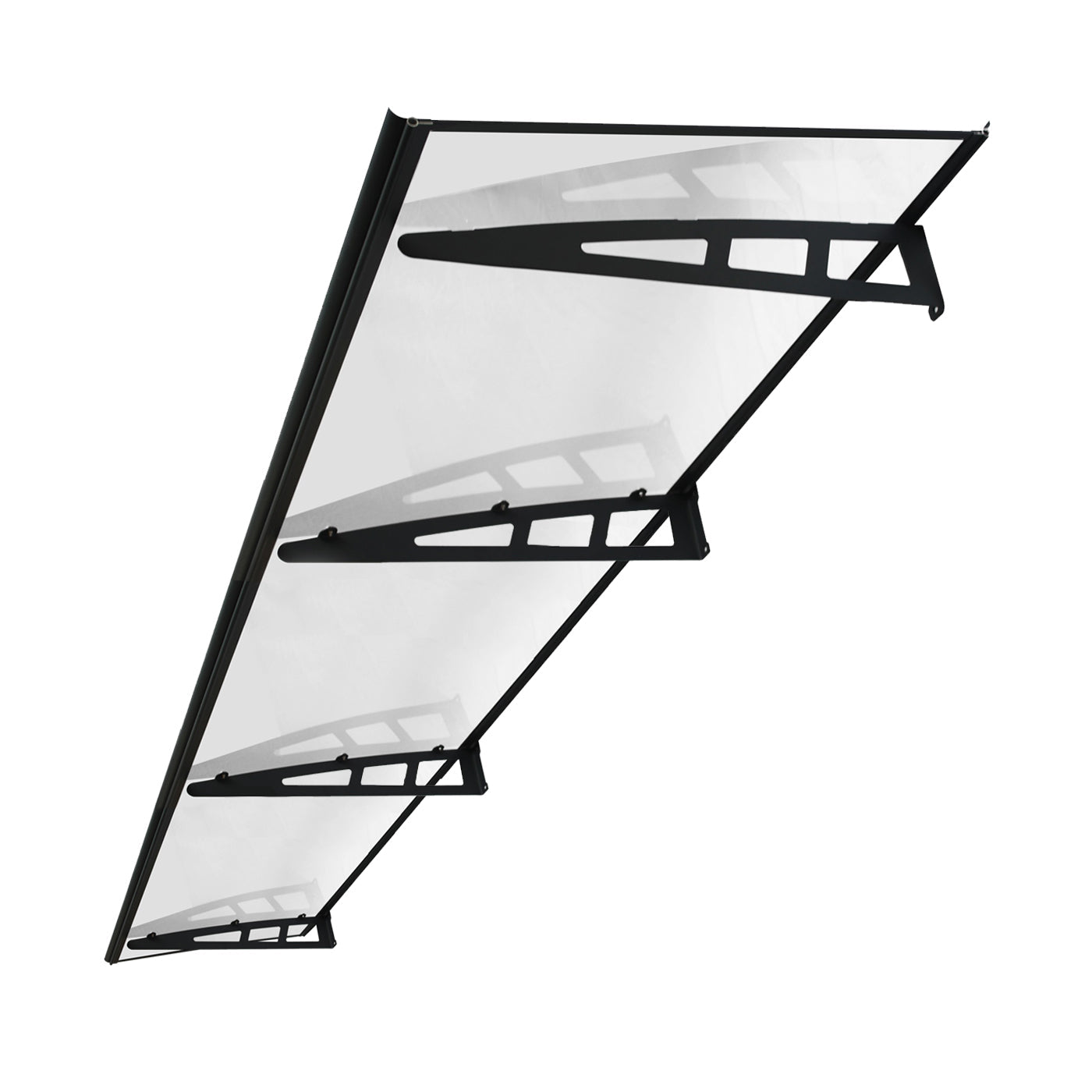 Copertină VIVIEN PRO 300×100 cm din aluminiu și plexiglas – Negru/Transparent – Negru/Transparent