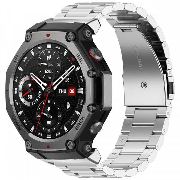 Curea Techsuit W010 pentru Amazfit T-Rex 3, Argintie