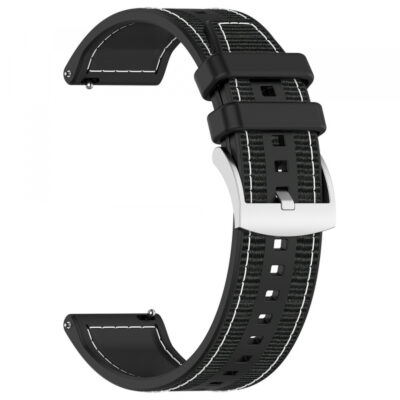 Curea Techsuit W051 pentru Huawei Watch / Xiaomi Watch Series, 22mm, Neagra