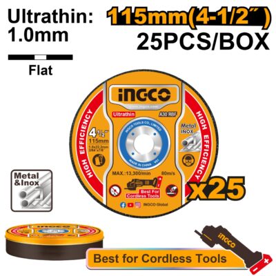 Disc Abraziv Ingco 115×1.0mm set 25buc MCD11011525