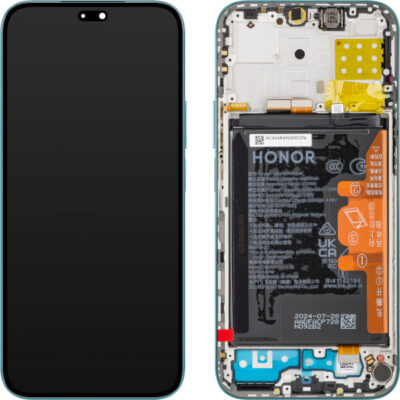 Display cu Touchscreen Honor 200 Lite / X8b, cu Rama si Acumulator, Albastru (Cyan Lake), Service Pack 0235ALPU