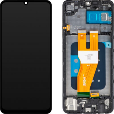 Display cu Touchscreen MP compatibil cu Samsung Galaxy A05 A055, cu Rama, Negru