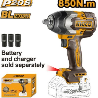 Filetanta cu Impact 20V Brushless 1/2 850Nm INGCO CIWLI20851 Profesionala, Cheie Impact Auto, Fara Acumulator