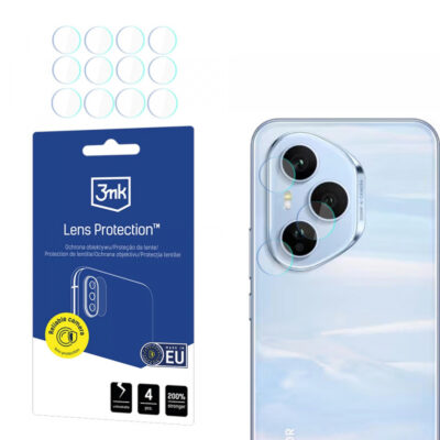 Folie de protectie Camera Spate 3MK Protection pentru Honor 400 Pro, Sticla Flexibila, Set 4 bucati, Transparenta