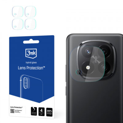 Folie de protectie Camera Spate 3MK Protection pentru Xiaomi Redmi Note 14 Pro+ 5G, Sticla Flexibila, Set 4 bucati, Transparenta
