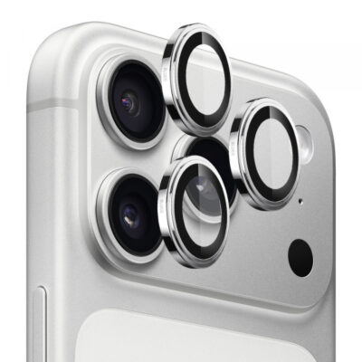 Folie de protectie Camera Spate Blueo Sapphire Crystal pentru Apple iPhone 17 Pro Max / 17 Pro, Sticla Securizata, Argintie