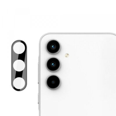 Folie de protectie Camera Spate Techsuit pentru Samsung Galaxy A55 5G A556, Sticla Securizata, Neagra