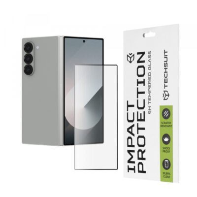 Folie de protectie Ecran Exterior Techsuit pentru Samsung Galaxy Z Fold6 F956, Sticla Securizata, Full Glue, 111D, Neagra