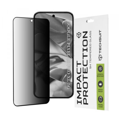 Folie de protectie Ecran Privacy Techsuit pentru Google Pixel 10 Pro XL, Sticla Securizata, Full Glue, 111D