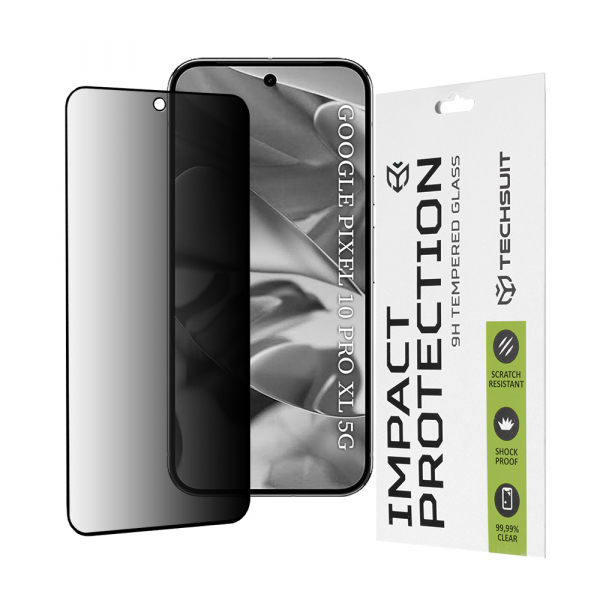 Folie de protectie Ecran Privacy Techsuit pentru Google Pixel 10 Pro XL, Sticla Securizata, Full Glue, 111D