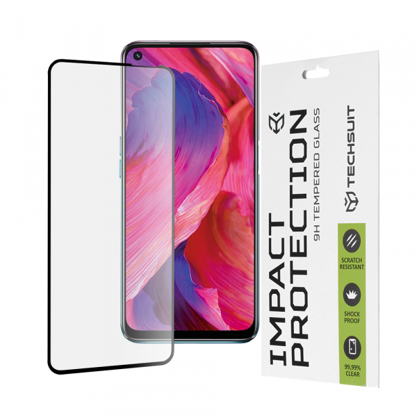 Folie de protectie Ecran Techsuit pentru OnePlus Nord N200 5G / Oppo A74 5G / A54 5G, Sticla Securizata, Full Glue, 111D, Neagra