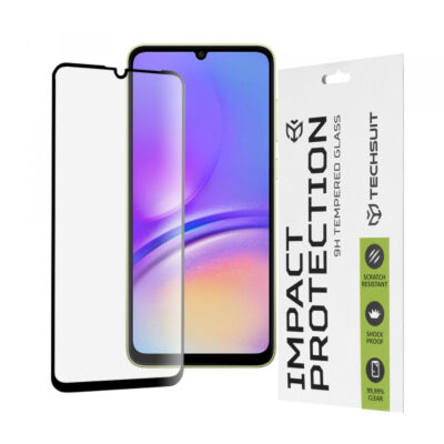 Folie de protectie Ecran Techsuit pentru Samsung Galaxy A05s A057 / A05 A055, Sticla Securizata, Full Glue, 111D, Neagra