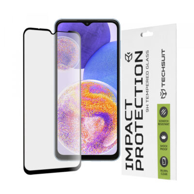 Folie de protectie Ecran Techsuit pentru Samsung Galaxy M13 M135 / F13 E135 / A23 5G A236 / A23 A235, Sticla Securizata, Full Glue, 111D, Neagra