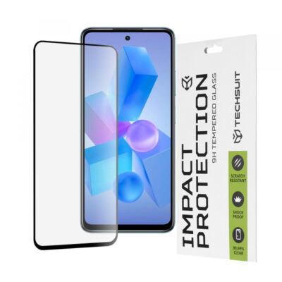 Folie de protectie Ecran Techsuit pentru Tecno Spark 20 Pro / Pova 5 Pro / Hot 40 / Hot 40 Pro, Sticla Securizata, Full Glue, 111D, Neagra