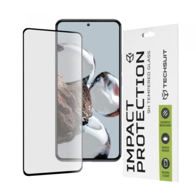 Folie de protectie Ecran Techsuit pentru Xiaomi 12T / 12T Pro, Sticla Securizata, Full Glue, 111D, Neagra