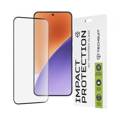 Folie de protectie Ecran Techsuit pentru Xiaomi 15, Sticla Securizata, Full Glue, 111D, Neagra