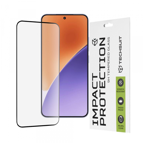 Folie de protectie Ecran Techsuit pentru Xiaomi 15, Sticla Securizata, Full Glue, 111D, Neagra