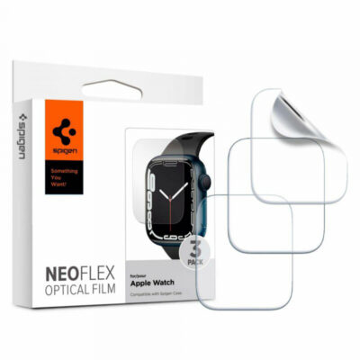 Folie Protectie Spigen Neo Flex pentru Apple Watch 41mm / 40mm Series, Set 3 bucati, Plastic 061FL25575