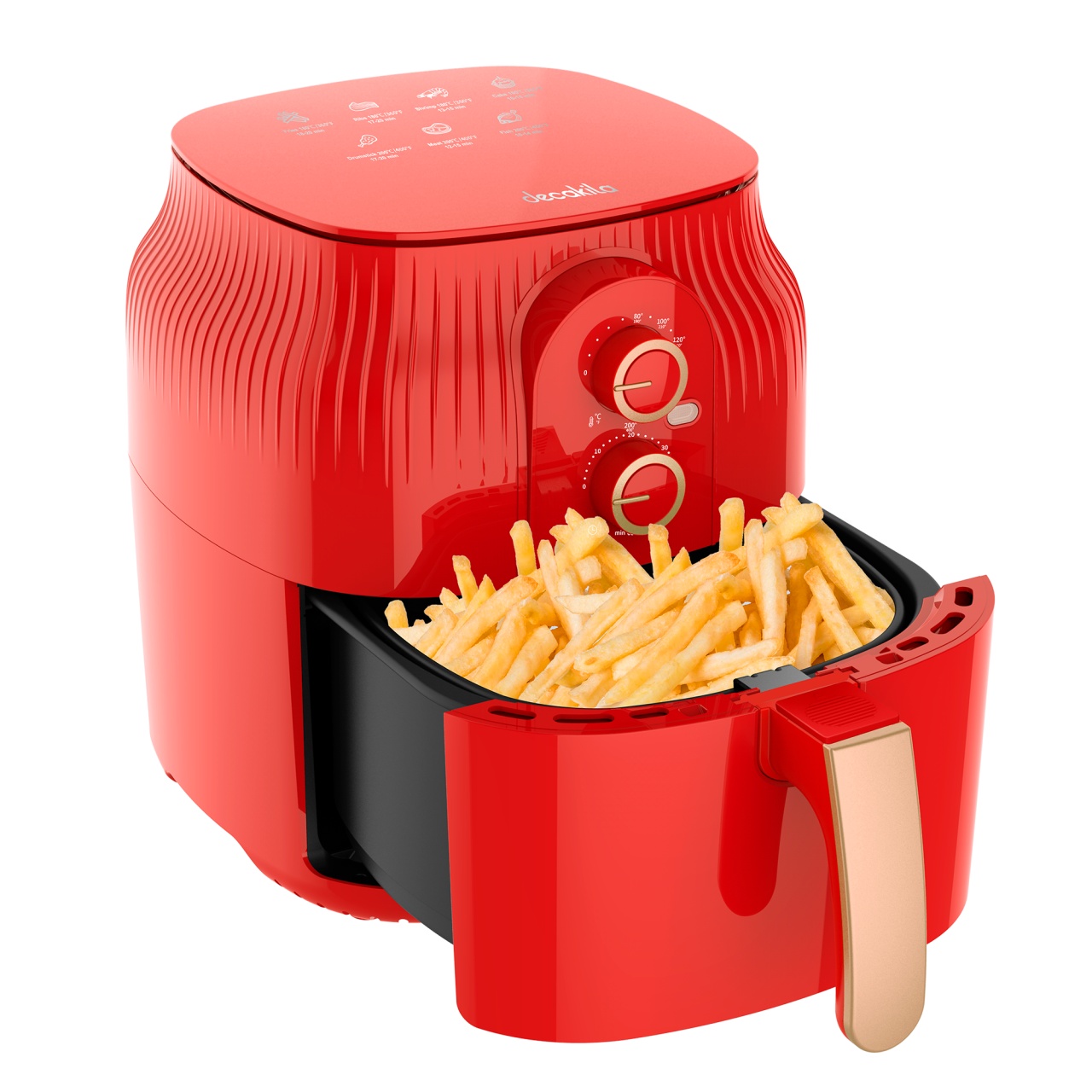 Friteuza cu Aer Cald 1400W 4.5L (Rosie)