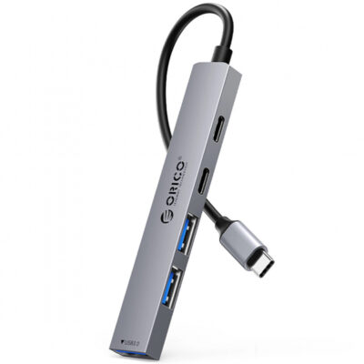Hub USB-C Orico YSB4-U2, 1 x USB-A 3.0 – 2 x USB-A – 2 x USB-C, Gri