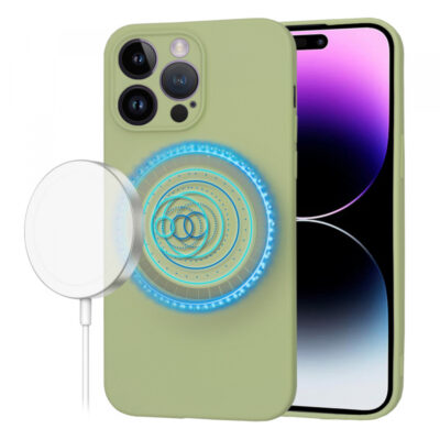 Husa MagSafe pentru Apple iPhone 14 Pro Max, Techsuit, SoftFlex, Matcha