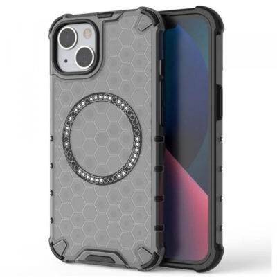 Husa MagSafe pentru Apple iPhone 14, Techsuit, HoneyComb Shield, Neagra