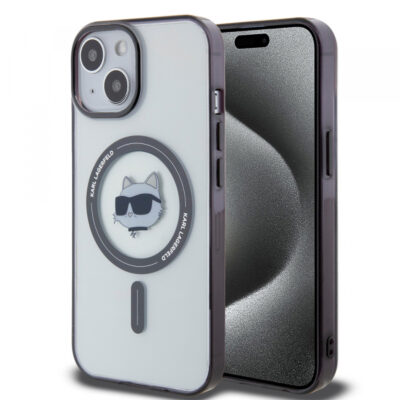 Husa MagSafe pentru Apple iPhone 15 Plus, Karl Lagerfeld, IML Choupette’s Head, Transparenta