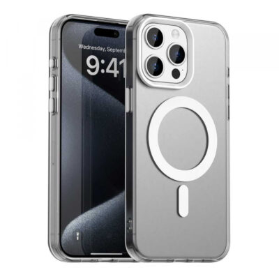 Husa MagSafe pentru Apple iPhone 15 Pro Max, Techsuit, CandyCase, Alba