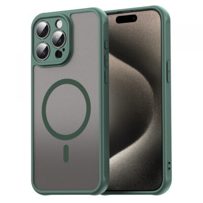 Husa MagSafe pentru Apple iPhone 15 Pro, Techsuit, HaloFrost II, Verde
