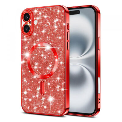 Husa MagSafe pentru Apple iPhone 16 Plus, Techsuit, Luxury Glitter, Rosie
