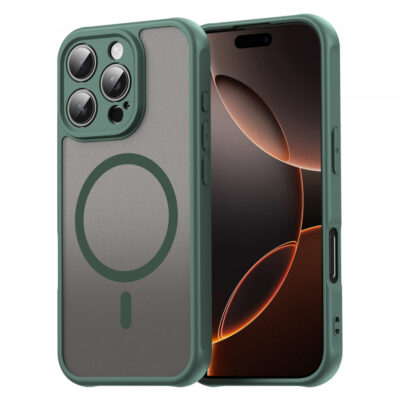 Husa MagSafe pentru Apple iPhone 16 Pro, Techsuit, HaloFrost II, Verde