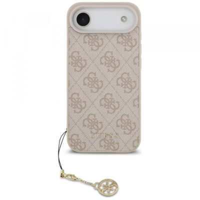 Husa MagSafe pentru Apple iPhone 17 Air, Guess, 4G Charm Cradle, Roz