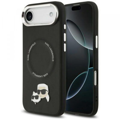 Husa MagSafe pentru Apple iPhone 17 Air, Karl Lagerfeld, Karl & Choupette Pins, Neagra